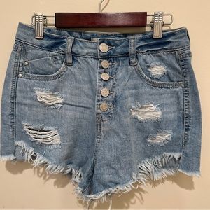 Refuge, distressed Jean shorts